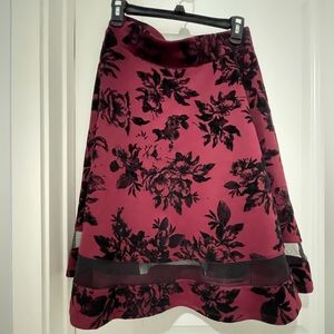 Black & Dark Red Skirt Full Bottom - Perfect for Dancing - NWOT